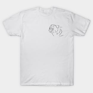 Pug dog line drawing T-Shirt